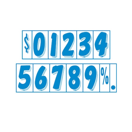 Car Dealer Depot 7 1/2" White & Blue Adhesive Windshield Numbers: % Pk 164-%